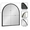thumbnail image 2 of Kate and Laurel McLean Modern Arched Metal Framed Wall Mirror, 32 x 36, Black, Minimal Decorative Mirror with Rounded Arch Shape for Stunning Wall Home Decor, 2 of 7