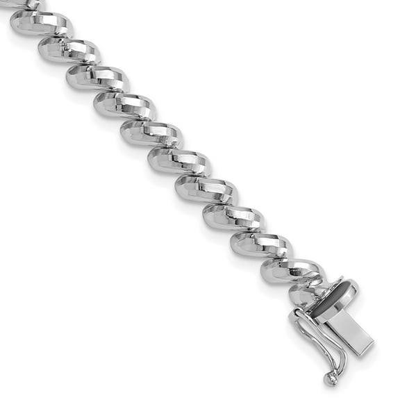 14k White Gold Faceted San Marco Bracelet