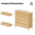 thumbnail image 6 of iooHug Modern Rattan 5-Drawer Dresser, 39.4" Wide Chest of Drawers for Bedroom, Living Room, Hallway.(Natural), 6 of 6