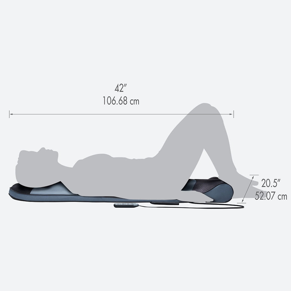 HoMedics Body Flex Back Stretching Mat with Heat, 6 Stretching Programs and 3 Intensity Levels with Removable Memory Foam Pillow, Slip Resistant and Portable for Yoga, Athletes, Home Gym