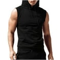 thumbnail image 7 of asjyhkr Mens Summer Gym Hoodies Sleeveless Shirts Drawstring and Pockets Workout Running Tees, 7 of 7