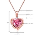 thumbnail image 3 of Gem Stone King 18K Rose Gold Plated Silver Pink Zirconia Heart Shape Pendant Necklace for Women (0.52 Cttw, Heart 8MM, Gemstone Birthstone, with 18 inch Chain), 3 of 3