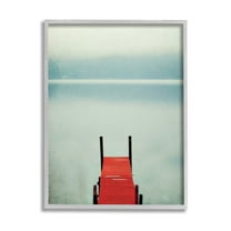 Stupell Industries Misty Red Dock Scene Photograph Gray Framed Art Print Wall Art, Design by Carrie Ann Grippo-Pike