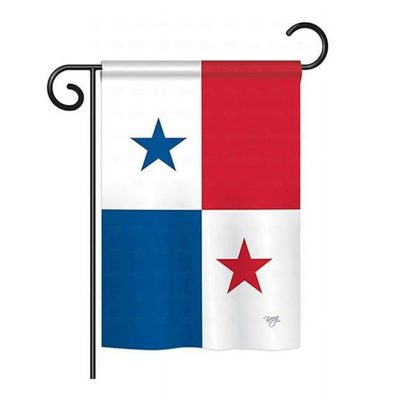 Breeze Decor BD-CY-GS-108157-IP-BO-D-US13-BD 13 x 18.5 in. Panama Flags of the World Nationality Impressions Decorative Vertical Double Sided Garden Flag Set with Banner Pole