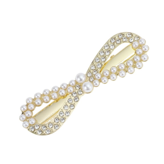 Unique Bargains 1 Pc Fashion Eight-shaped Hair Clips for Home Gold Tone
