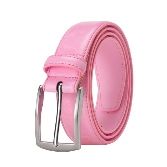KM Legend Mens Leather Dress Belt for Work Business and Casual(Pink, 36)
