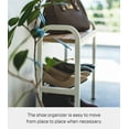 thumbnail image 5 of Yamazaki Home Shoe Organizer and Bench, White, Steel + Wood,  Holds 4 pairs of shoes, No Assembly, 5 of 7