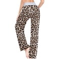 thumbnail image 5 of Women's Leopard Pajama Pants, Casual Pajama Bottoms Lounge Pants Wide Leg, 5 of 7