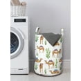 thumbnail image 3 of Oriental Laundry Bag, Watercolor Style Interpretation of Camels with Ornamental Saddle and Cacti, Hamper Basket with Handles Drawstring Closure for Laundromats, 13" x 19", Multicolor, by Ambesonne, 3 of 4