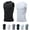 Black+white, variant on KANOHENO Compression Vest for Men,New Version Ionic Shaping Sleeveless Shirt,for Gym,Running
