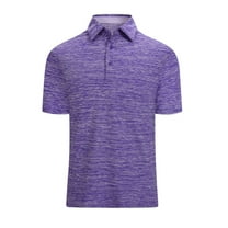 Yindaity Mens Golf Shirt Moisture Wicking Quick-Dry Short Sleeve Casual Polo Shirts for Men Purple,M