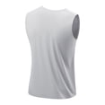 thumbnail image 4 of L-5X Plus Size Tank Tops for Men Big & Tall Sleeveless Crewneck Undershirts Shirts Mens Casual Solid Color Pullover Stretchy Slim Workout Running Vests, 4 of 8