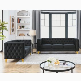 Newboti Furniture 3-seater & 2-seater Combination sofa.BLACK VELVET 23341
