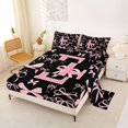 thumbnail image 2 of Erosebridal Letter Monogrammed E Bed Sheets 4pcs,Kawaii Ribbon Bow King Sheets,Super Cozy Room Decor, 2 of 5
