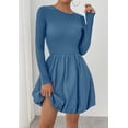 thumbnail image 3 of Vestido PRETTYGARDEN Mini Burbuja de Manga Larga Gris Azul XL, 3 of 8