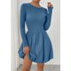 thumbnail image 3 of Vestido PRETTYGARDEN Mini Burbuja de Manga Larga Gris Azul XL, 3 of 8