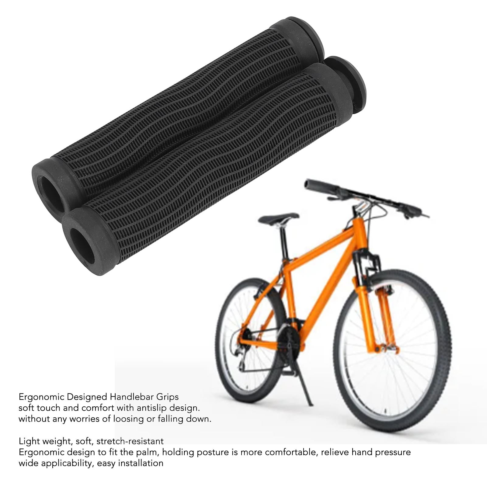 Bike Handlebar Grip,Anti Slip Rubber Bike Handle Grip for Mountain