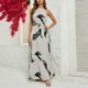 thumbnail image 2 of Gibobby Vestidos Casuales para Mujer Vestido casual largo con cuello halter estampado de moda de verano para mujer(Blanco,XL), 2 of 5