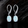 thumbnail image 4 of Midir&Etain Opal Earrings For Women 18K White Gold Plated Gemstone Dangle Jewelry Gifts Christmas Birthday Valentine'S Day Gift For Her/Wife/Mom, 4 of 5
