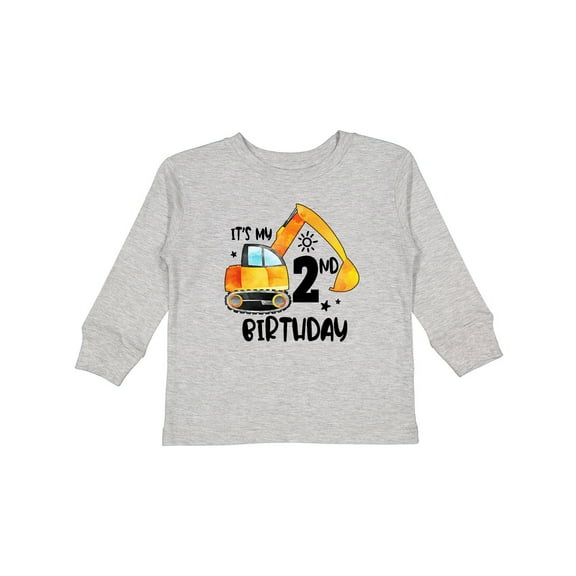 Inktastic Construction Truck It's My 2nd Birthday Boys or Girls Long Sleeve Toddler T-Shirt