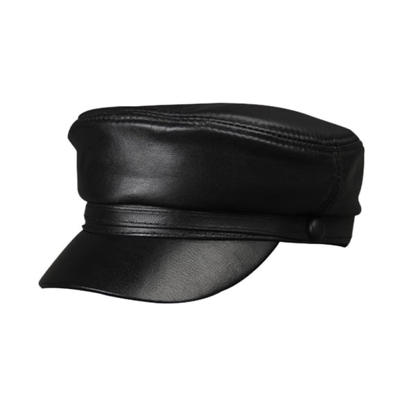 Leather Caps For Men Black Casual Flat Caps Army Women Genuine Leather Vintage Autumn Winter Hats ,Premium Material
