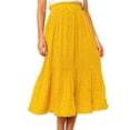 thumbnail image 2 of Womens Skirts Fashion Printed Long Skirt Leopard Floral Pocket Pressed Pleated Style Womens Clothes Yellow XL, 2 of 5