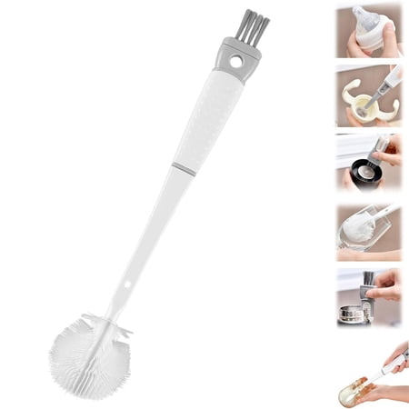 XKHBDL Baby Bottle Cleaning Brush Set, Dual-Ended Bottle Cleaner with Nipple and Straw Brush, Multi-Purpose Bristle Tool for Breast Pump Parts and Sippy Cups, Essential Newborn Care and Cleaning