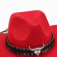 thumbnail image 4 of NOLDARES Toddler Boys Cowboy Hat, Western Hat for Kids, Leather Hatband Baby Cowgirl Hat for Girls(Red,3-8 Y), 4 of 5