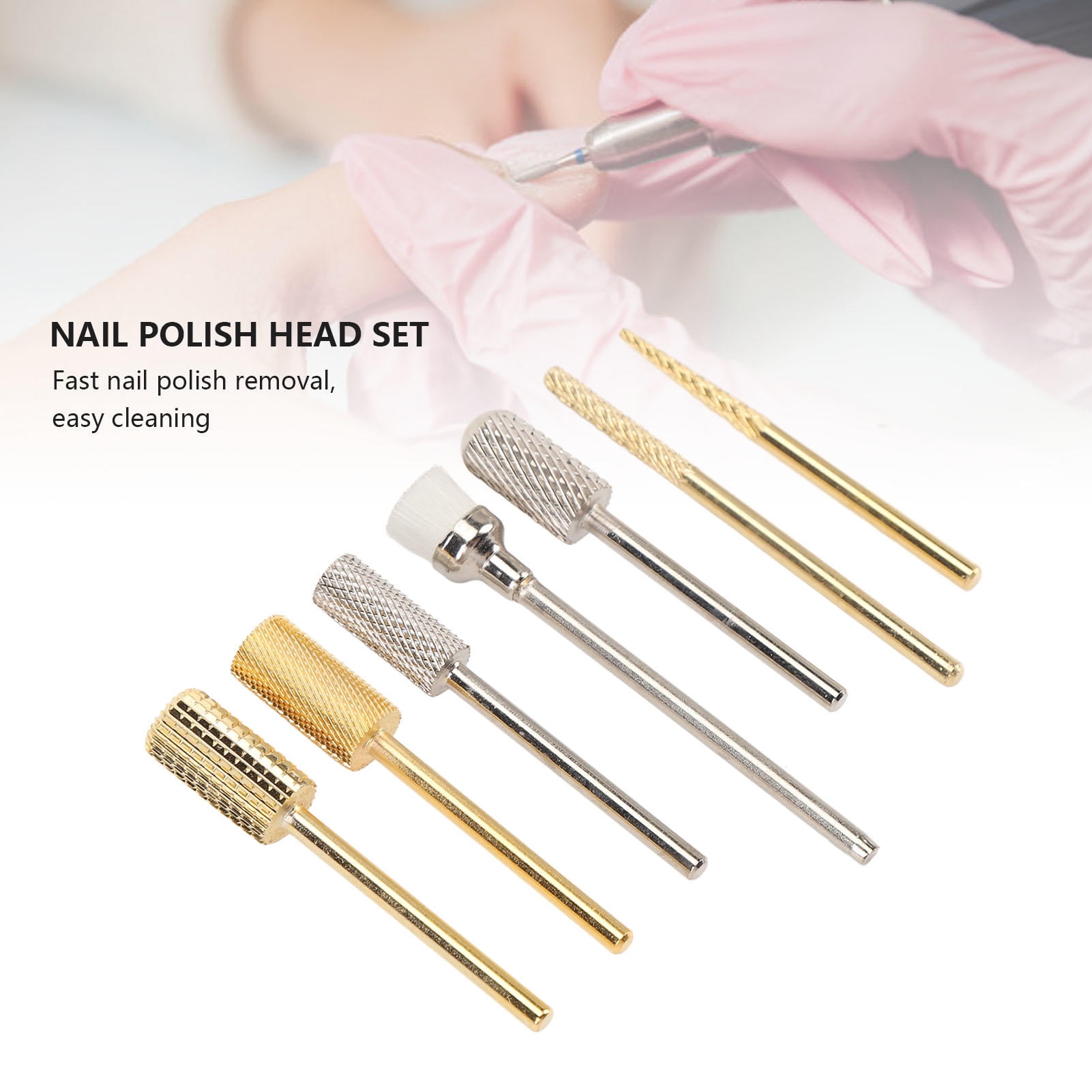 Suodoka 7-Piece Nail Drill Bits Set – Tungsten Steel & ABS, Electric Nail File for Acrylic, Gel, Polish Removal & Grinding – Ergonomic, Portable