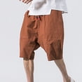 thumbnail image 4 of Chiccall Casual Linen Shorts for Men Loose 2026 Summer Fashion Cotton Beach Elastic Waist Drawstring Shorts with Pockets, 4 of 5