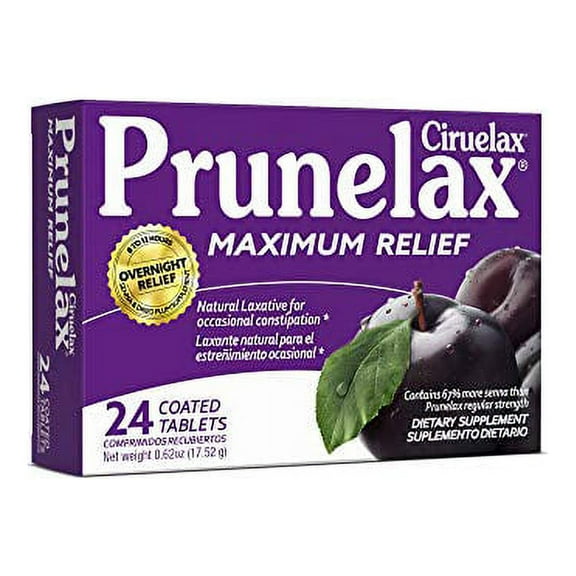 Prunelax Ciruelax Maximum Relief Natural Laxative for Occasional Constipation, 24 Tablets