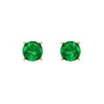 thumbnail image 3 of Clara Pucci 0.5Ct Emerald Round Cut VVS1 Screw Back Stud 14k Solid hypoallergenic Gold Designer Earrings For May, 3 of 7