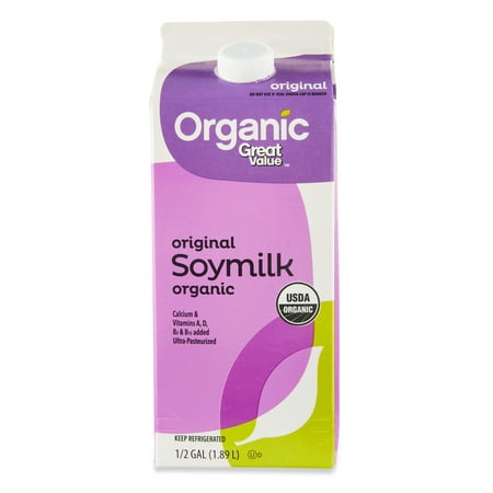 Great Value Organic Original Soy Milk, Half Gallon, 64 fl oz