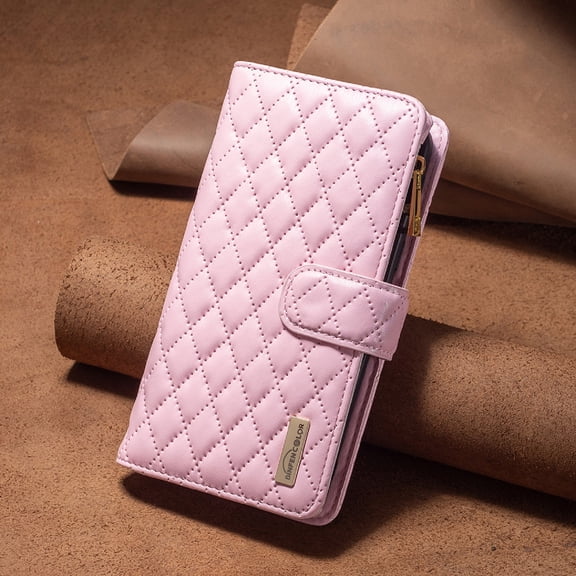 Wallet with [RFID Blocking] [9 Card Slots ] Zipper Pocket iPhone X / XS Premium Soft PU Leather Magnetic Flip Folio with Wrist Strap Kickstand Protective Cover for iPhone X / XS,
Pink