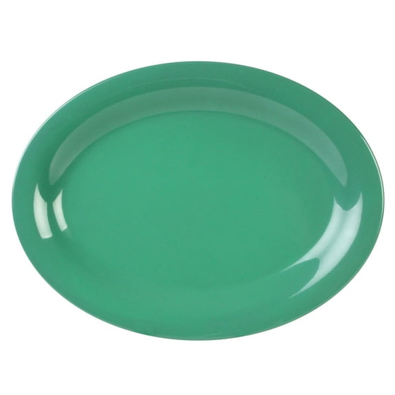 Excellante Color green melamine dinnerware collection 9.5 x 7.25 inch oval platter, comes in dozen
