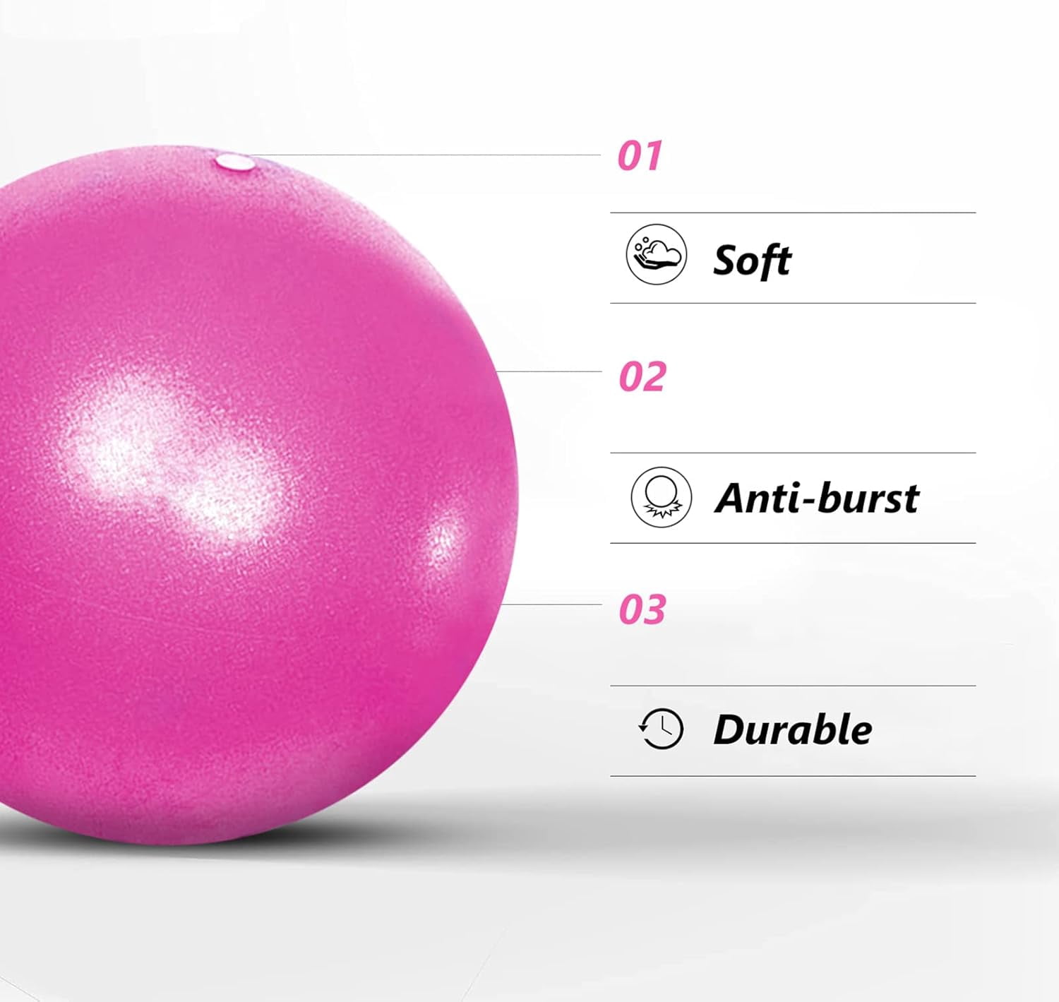 Kleiner Gymnastikball 23 Cm – Weicher Pilates Ball Mit Aufblas-Strohhalm Für Yoga, Therapie & Balance-Training