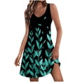 thumbnail image 2 of gljltg Women's Casual Summer Boho Beach Dress with Pockets, V Neck Loose Tank Style, Polyester Fabric Lightweight Breathable, Casual Party Beach Outfit, Easy Care Hand Washable, 2 of 7