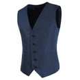thumbnail image 1 of ICHUANYI Fashion Vintage Formal Business Men's Breasted Vest V-Neck Waistcoat Waist Vest, 1 of 6
