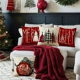 thumbnail image 2 of Christmas Pillow Covers 20x20 Set of 4 Red Christmas Decorations Xmas Tree Believe Ornaments Throw Pillow Covers Holly Jolly Winter Holiday Cushion Case for Sofa Couch, 2 of 8