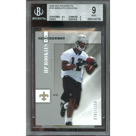 07 Hot Prospects Materials - 2006 hot prospects #160 MARQUES COLSTON saints rookie card BGS 9 (9.5 9 9 9)