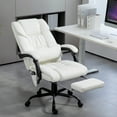 thumbnail image 2 of Vinsetto 6-Point Vibration Massage Office Chair with Footrest Remote White, 2 of 10