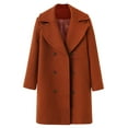 thumbnail image 1 of WEIYLL Vestes en Molleton pour Femmes Mélange de Laine Mi-Longues à Double Col Rouge Hauts d'Automne Décontractés Taille TG, 1 of 9