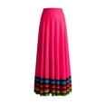 thumbnail image 2 of Women's Tennis Skirts Summer Women’s Bohemian Flowy Mexican Skirt Elastic Waist Summer Casual Wear Pink XL, 2 of 2