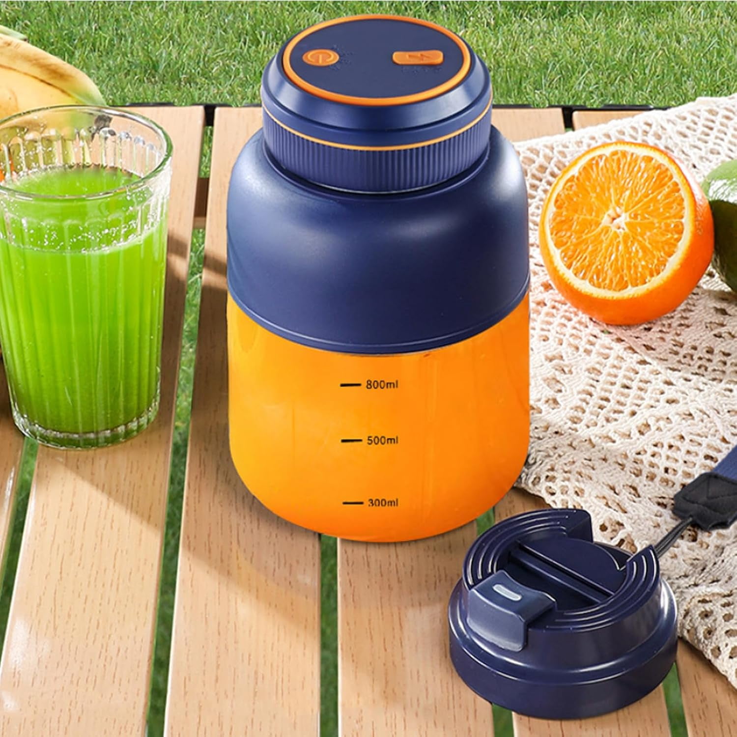 Wireless Juicer Cup,44oz Portable Electric Juicer Blender, New Household Appliances Juicers Comes with 38 Blades,Personal Size Blender for Shakes and Smoothies (B, 800ml)
