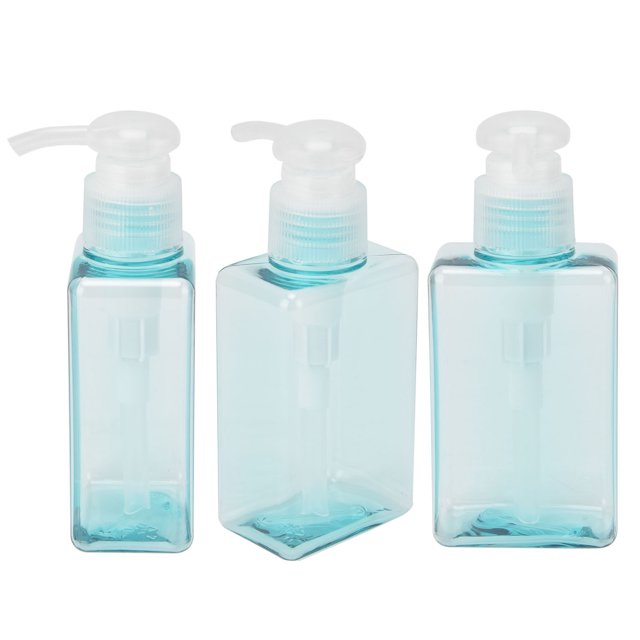 Botella Dispensadora De Jabón, Botella Con Bomba De 3 Piezas, Azul Transparente, 100 Ml, Reutilizable Para Viajes Y Vacaciones