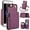 Dark Purple, variant on Crossbody Wallet Case for iPhone 7 8 Plus, RFID Blocking Zipper Handbag Purse Flip Cover, Kickstand Folio Case Card Slots Holder Wrist Strap Lanyard