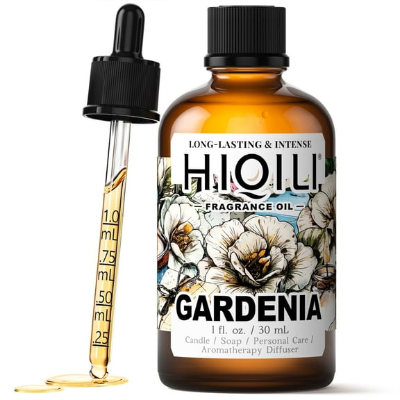 HIQILI Gardenia Fragrance Oil, Rich Floral Scent, 30mL for Diffuser DIY Crafts Wax Melts  Bath Salt