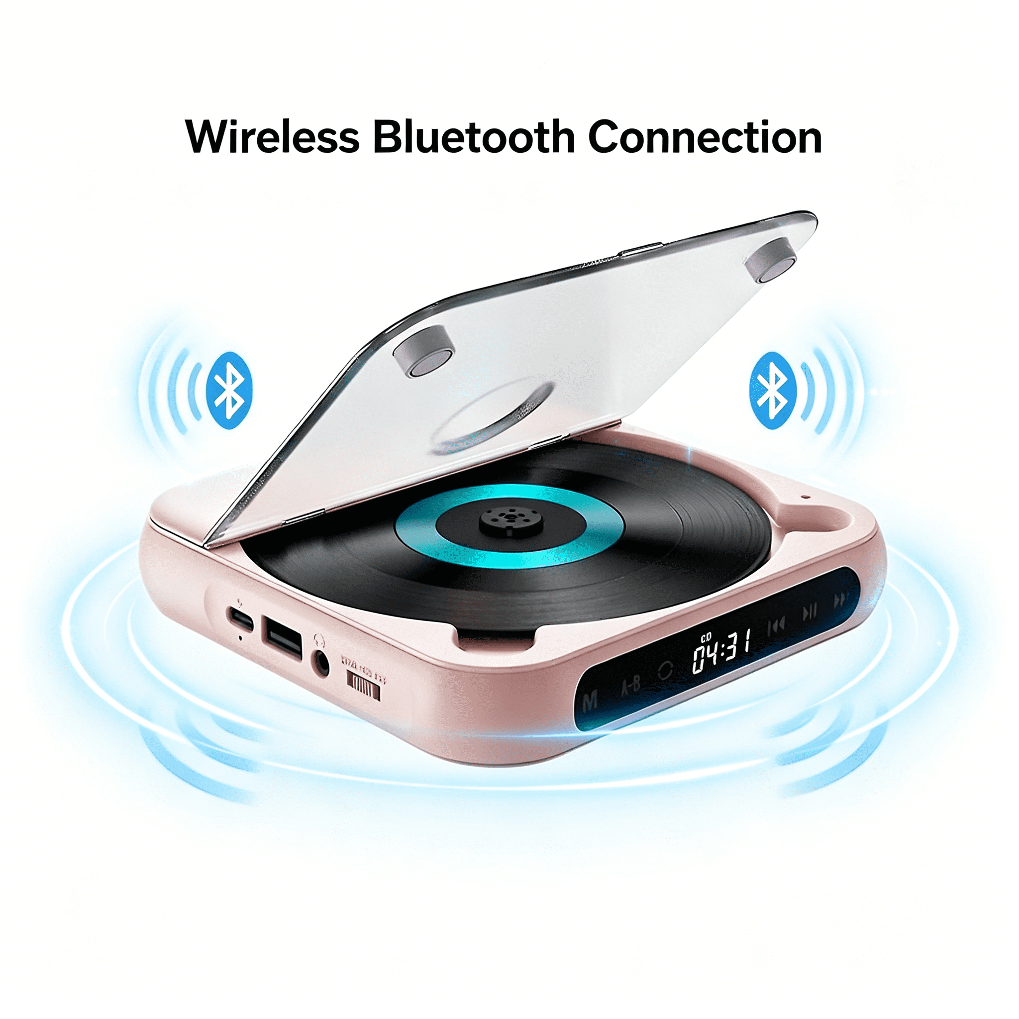 GJX 2026 New Portable Cd Player Bluetooth Speaker,Led Screen,Stereo Player,Wall Mountable Cd Music Player for Home Listening,Music Rooms,Wall-Mounted Audio,Personal Entertainment.