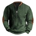 thumbnail image 3 of Hifoo Men's Solid Color Pullover Half Zip Sweatshirt Autumn Winter Sweatshirt Long Sleeve Trendy Dailywear, 3 of 3