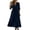 Navy, variant on Women's V-Neck Elbow-Length Sleeve Maxi Dress, Casual Tiered A-Line Dress for Summer Beach Vacation, Flowy Lace Plaid Long Sundress